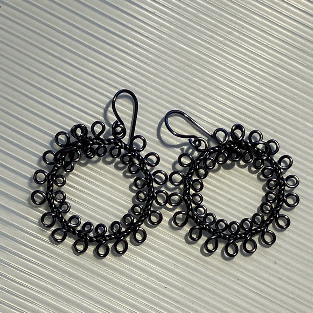 Hand Crafted Earrings Copper Wrapped